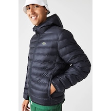 Lacoste Thermore Certified Synthetic Fill Jacket Kapüşonlu Şişme Erkek Mont Lacivert Lacivert