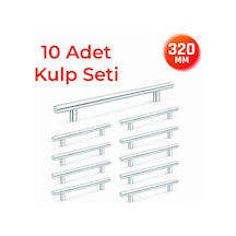 320 Mm Metal Mobilya Kulpu Mutfak Dolap Çekmece Kulpu, Modern Dekoratif Kulp Seti 10 Adet Inox