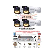 4 Lü Sesli Güvenlik Kamerası 5 Mp Gece Renkli Yüz Ve Araç Tanımalı Full Hd Kamera Sistemi