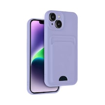 Newface Apple İphone 14 Kılıf Kelvin Kartvizitli Silikon - Lila