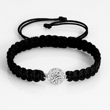 Kuyumcudukkani "tektaş"makrome İpli Bileklik- 40052-w-w-blk Beyaz