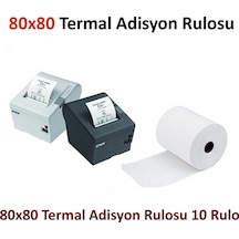 Termal Adisyon Yazıcı Kağıdı Rulosu 80x80 Adisyon Yazıcı Kağıdı 50 Adet