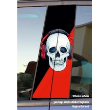Dj Kuru Kafa Kırmızı Siyah Oto Folyo Baskı Kaplama Araba Kapı Sticker Set