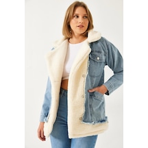 Shade Kadın Tedy Astar Detay Dört Cepli Denim Mont 2471 60261105 - Bej-mavi