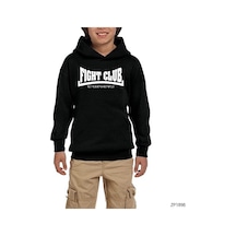Zepplin Giyim Fight Club Rule 1 Siyah Çocuk Kapşonlu Sweatshirt