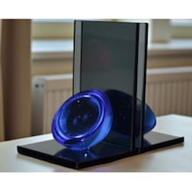 Ca-25 L Yarım Küre Kitap Tutucu Füme Cam Dekoratif Modern Kitaplık Aksesuarı Ev Ofis Şık Tasarım