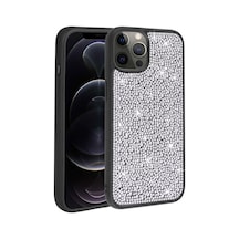 Zore İphone 13 Pro Uyumlu Parlak Taşlı Tasarım Nvth Ston Kılıf-siyah