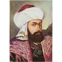 E38 El İşçiliği Ertuğrul Gazi Yağı Boya Resim 73 50 Cm - 6131