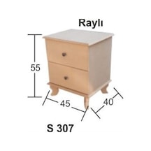 Ahşap Raylı Komodin 45x40cm S-307