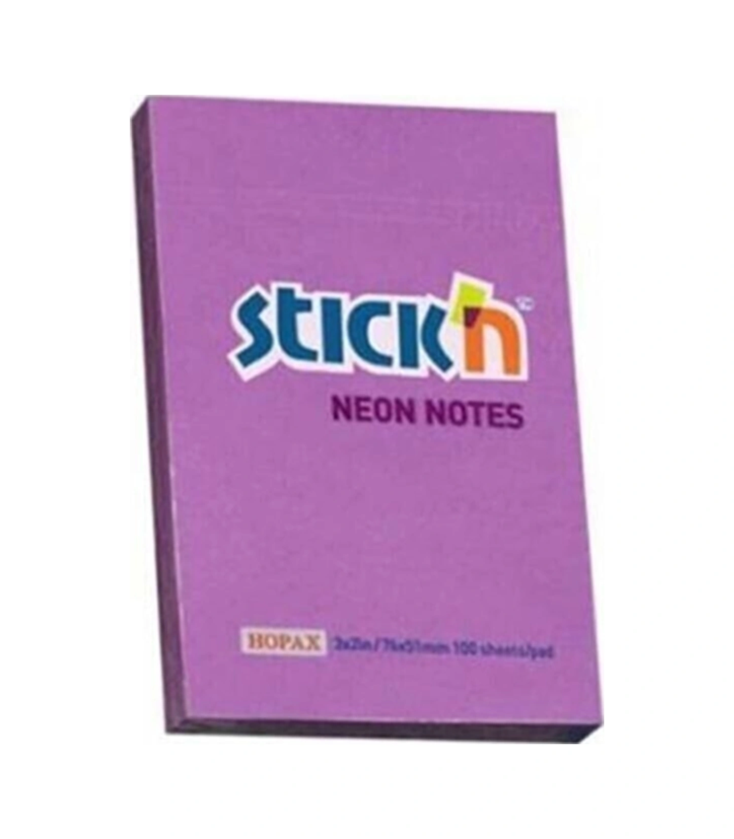 Stickn 76x51mm Yapışkanlı Not Kağıdı Neon Mor 100 Yaprak 12 Li Paket 21208