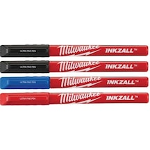 Milwauke Inkzall Ince Uçlu Siyah Mavi Kırmızı 4 Pr
