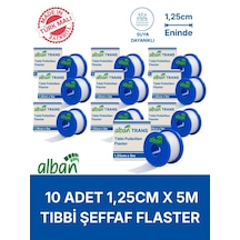 Pe 1,25cm X 5m, 10 Kutulu Set, Şeffaf Perforeli Flaster. Hipoalerjenik, Nefes Alabilen, Cilde Dost, Suya Dayanıklı