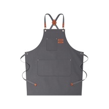 Kadın Erkek Şef Önlükleri Büyük Cepli, Pamuklu Kanvas Çapraz B Gri, Diğer