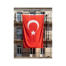 Büyük Boy Türk Bayrağı 300x450 3m X 4.5m Raşel Kumaş, Tok Duruş, Çift Dikiş 300 x 450 CM