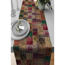 Çok Renkli Patchwork Premium Masa Örtüsü Runner Rnr293n11