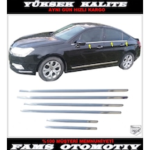 Citroen C5 Krom Cam Çıtası 6 Prç. 2008 Üzeri P. Çelik