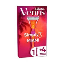 Gillette Venüs Simply 3 Miami Makine + 4 Yedek Bıçak 16'li Paket