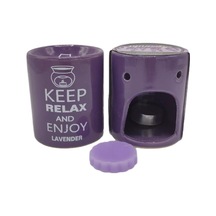 Keep Relax And Enjoy Lavander Seramik Buhurdanlık ve Wax Mum