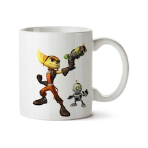 Ratchet-clank-free-png-ımage İki Tarafı Baskılı Kupa Bardak Çok Renkli