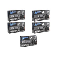 Dolphin Nitril Powergrip Ekstra Kalın Elmas Dokulu Eldiven Siyah Meidum Orta Boy - 50'li 5 Paket