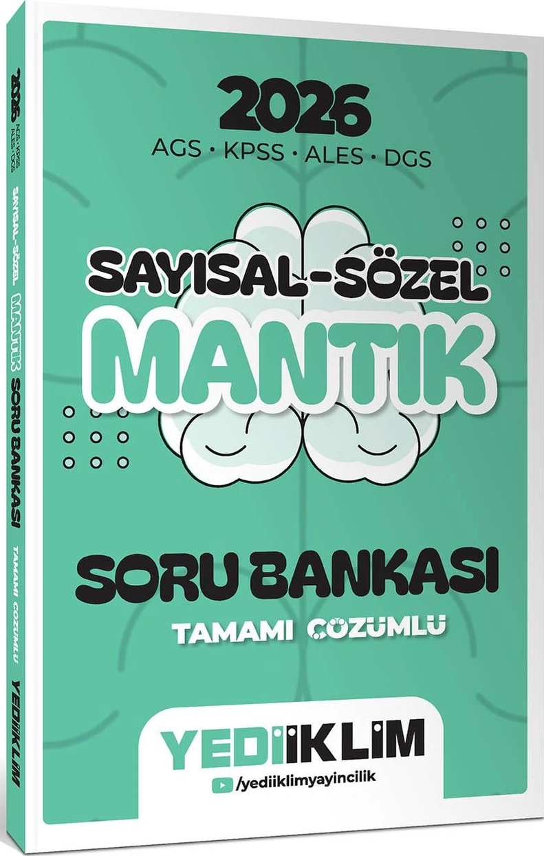 Yediiklim 2026 Ags Kpss Ales Dgs Sayısal Sözel Mantık Tamamı Çözümlü Soru Bankası