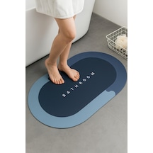 Buççin Online Mağaza Kaymaz Hızlı Kuruyan Banyo Paspası 38x58 Cm Su Emici Modern Tasarım Belirtilmemiş Lacivert Belirti Çok Renkli