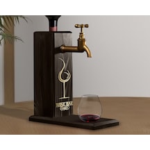 Bk Gift Aynalı Altın Kabartma Musluklu Doğal Siyah Ebony Ahşap Şarap Standı, Home Bar, İçecek Dispenseri, Ahşap İçecek Çeşmesi-15