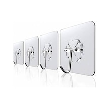 Şeffaf Yapışkan Askı Duvar Dolap Havlu Banyo Mutfak Askısı 5 Adet Gri Diğer