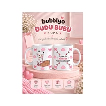 Dudu Bubu Desenli Kupa Bardak Beyaz