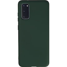 Samsung Galaxy Uyumlu - S20 Kılıf Nano İçi Kadife Silikon - Koyu Yeşil