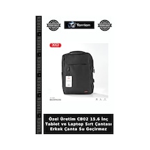 Özel Üretim Cb02 15.6 İnç Tablet Ve Laptop Sırt Çantası Erkek Çanta Su Geçirmez Siyah
