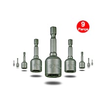 Bits Uç Lokma Somun Vidalama Matkap Ucu 9 Parça Takım (6-7-8-10-11-12-13-14-17)