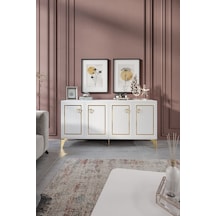 TREND KONSOL MDF MEBRAN KAPAK BEYAZ GOLD