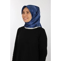 Koyu Mavi Aker Ipek Krep Saten Eşarp 7208701-323/3421070119645