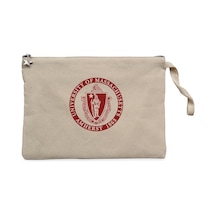 Massachusetts University logo Krem Clutch Cüzdan / El Çantası Krem