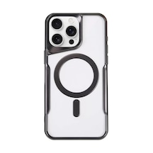 Newface Apple İphone 15 Pro Kılıf Boyi Magsafe Silikon Kapak - Siyah