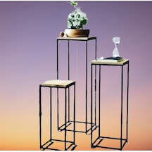 Çiçeklik Zlf Dekoratif Kule Model Metal Transmisyon Çelik Siyah S