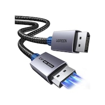 80gbps Displayport Kablosu 2.1 16k 60hz 8k 240hz 4k 480hz Ekran Bağlantı Noktası Kablosu 6.6ft Dp Kablosu Hdr, Hdcp2.3, Dsc1.2a, Freesync, G-sync, Alu Örgü Uyumlu Monitör, Grafik Rtx 5090 4090