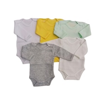Özdemirli Bebe Uzun Kollu Çıtçıtlı Badi Bisiklet Yaka Body Zıbın (5li Paket)