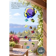 1 Adet Hayvan Figürlü Rüzgar Çanı 75 Cm Uzunluk, Dekoratif Bahçe Balkon Süsü, Animal Figurine Wind Chime