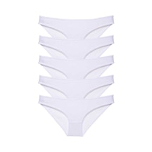 5 Adet Süper Eko Set Likralı Kadın Slip Külot Beyaz Standart