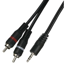 3.5mm Jack To 2 Rca Ses Kablosu - Aux - Amfi Hoparlör Ses Sistemi Bağlantı Kablosu 1.8 Metre