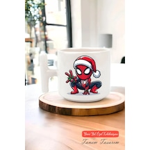 Yeni Yıl Yılbaşı Noel Tasarımlı T Kulp Seramik Kupa 111 Beyaz