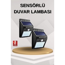 Mey İthalat Solar Sensörlü Duvar Lambası Bahçe Lamba 20 Led Işık