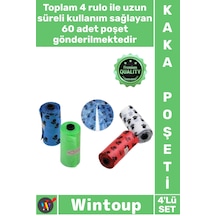 Poşet Sızdırmaz Dayanıklı Rulo Yedek Dışkı Toplama Poşeti Renkli Set Sağlam Köpek Kaka Poşeti 4'lü
