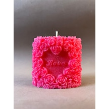 Novavita Yenihayat Sevgililer Günü Yılbaşı İçin Love Yazılı Mum Pembe