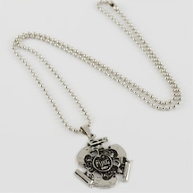Silah Figürlü Erkek Kolye-gümüş Rengi N145 Metal