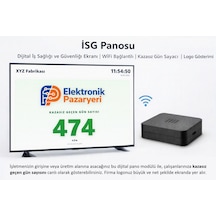 İsg Panosu Dijital İş Sağlığı Ve Güvenliği Ekranı Wifi Bağlantılı Kazasız Gün Sayacı Logo Gösterimi