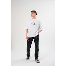 Wear Vexel Erkek Bisiklet Yaka Baskılı Kısa Kol T-shirt - Beyaz Çok Renkli