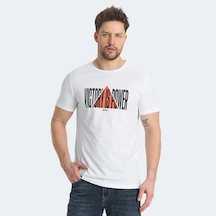 Slazenger RAVID IN Erkek Baskılı Beyaz Tişört